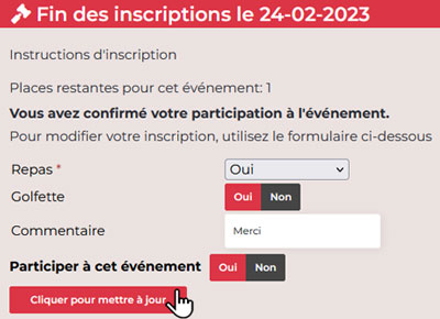 Modification dans le formulaire